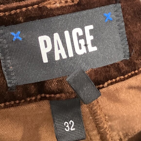 PAIGE Size 32 Cindy Twisted Seam Slit Pant In Chicory Coffee‎ Brown Velvet Crop - Picture 4 of 6